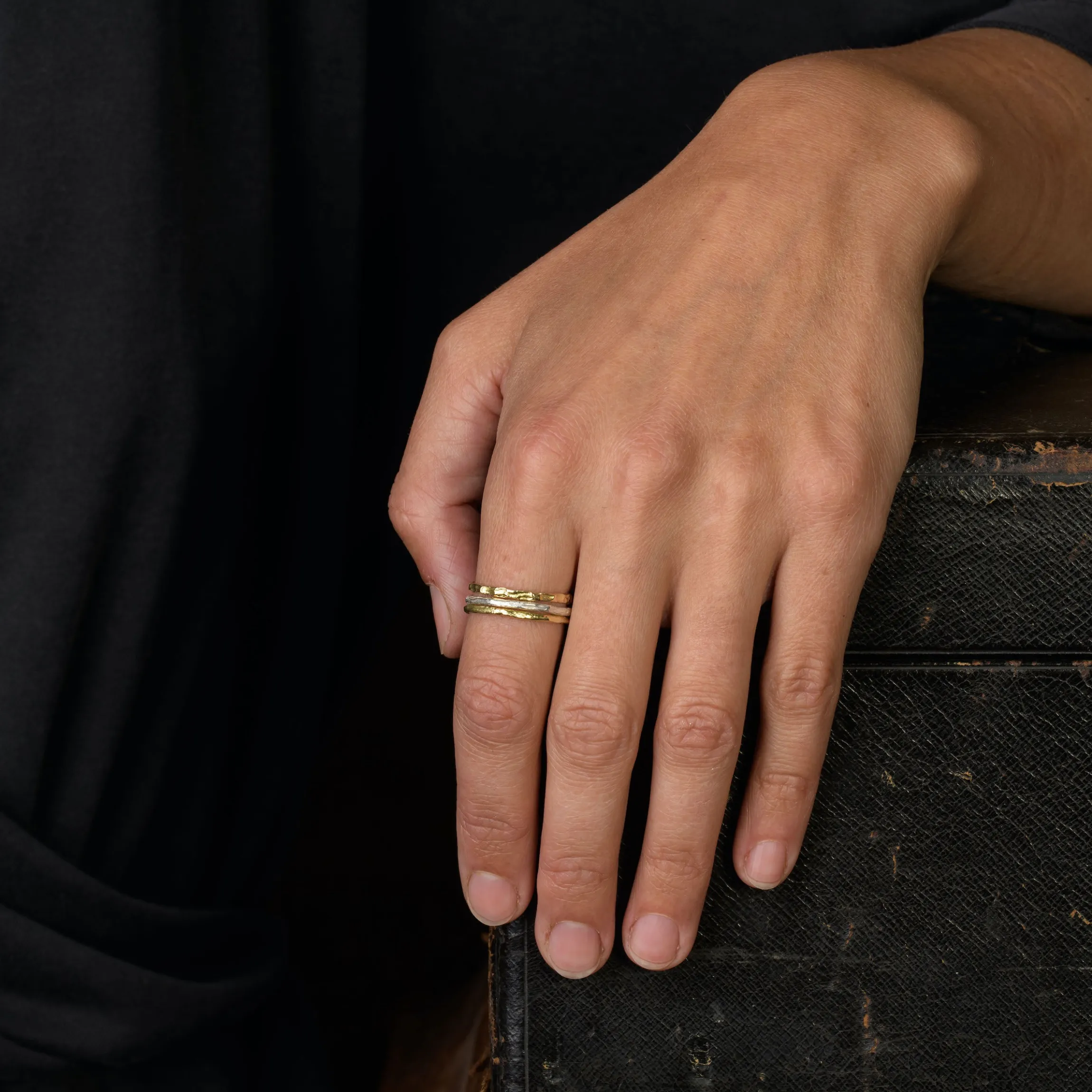 All Skinny Strata Ring Stack