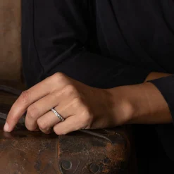 All White Channel Ring