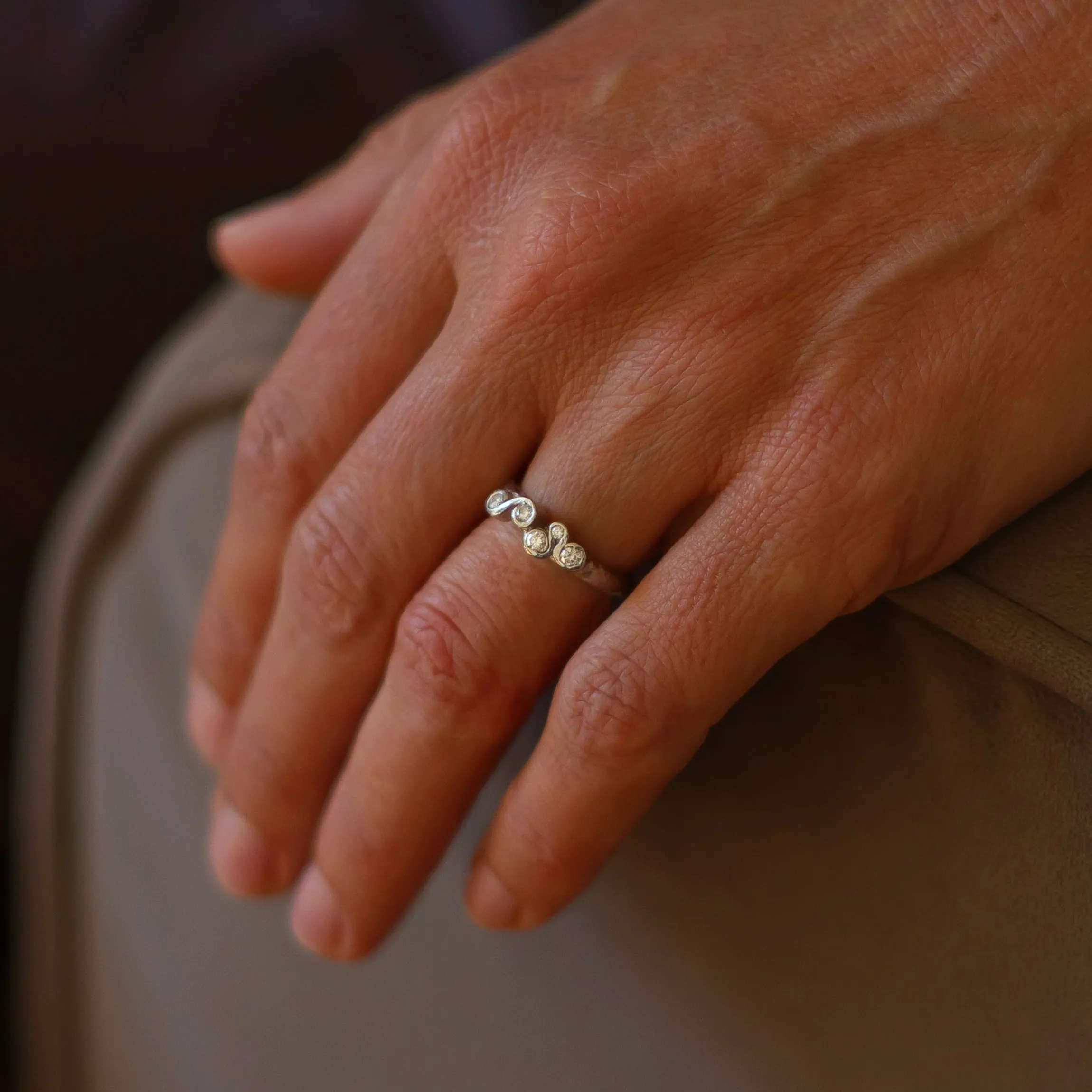 All White Corallina Ring