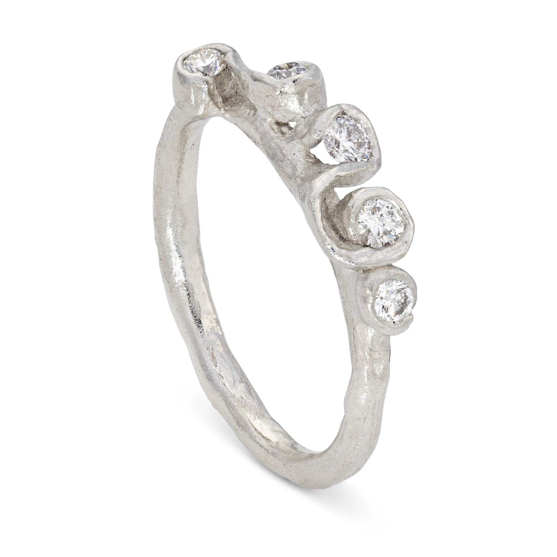 All White Palmata Ring
