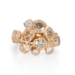 Bespoke Fancy Diamond Seaweed Cluster Ring