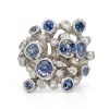 Bespoke Platinum Sapphire Cluster Ring