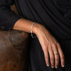 Craggy Silver Bangle