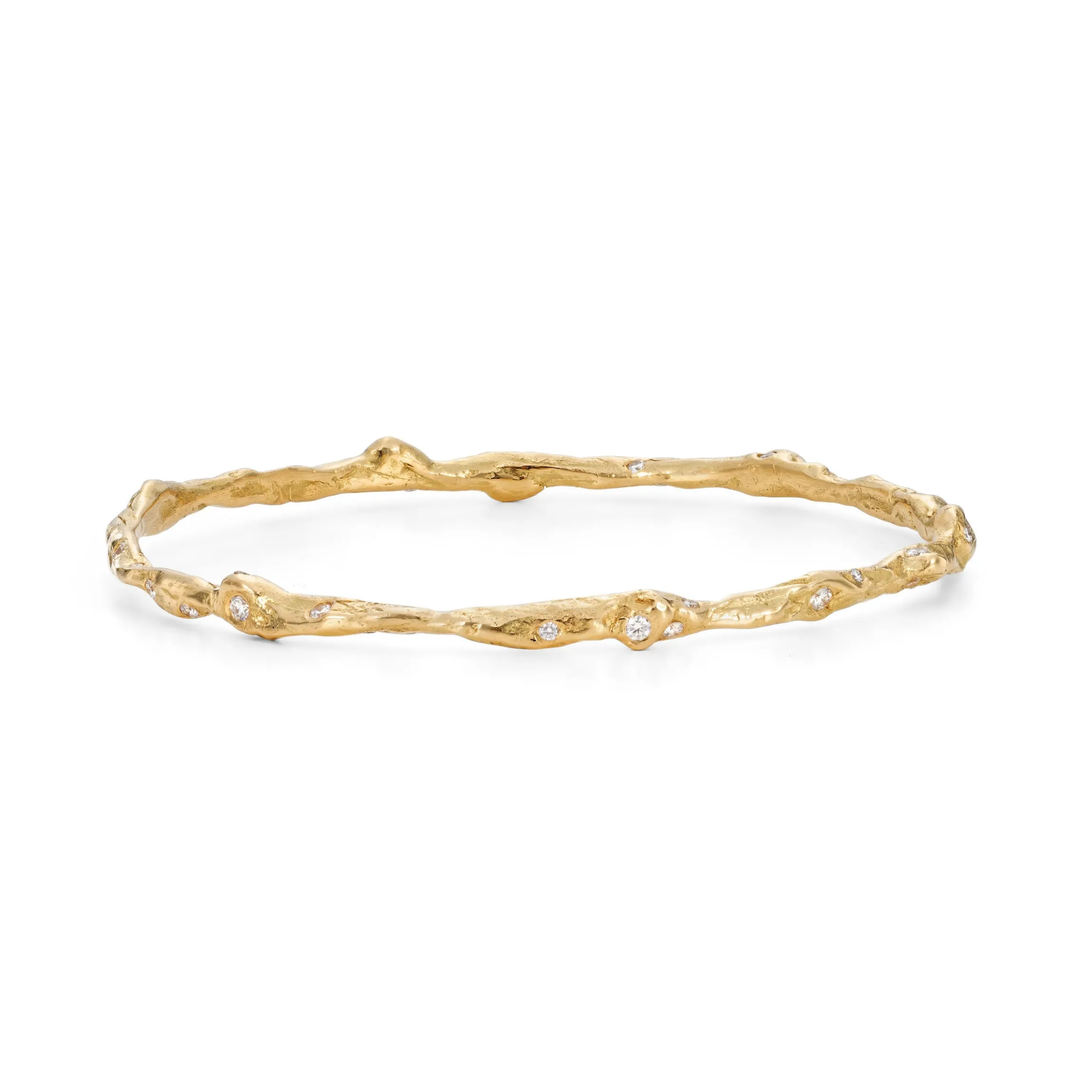 Crested Diamond Craggy Bangle