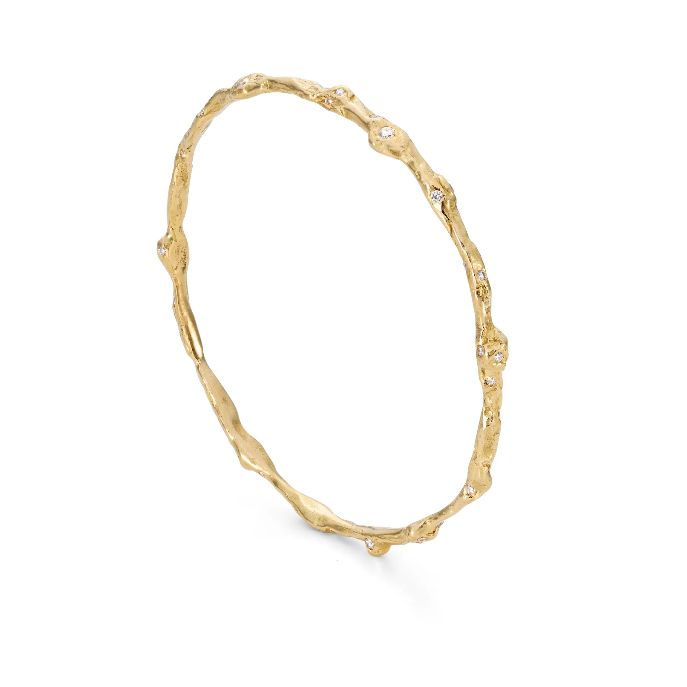 Crested Diamond Craggy Bangle