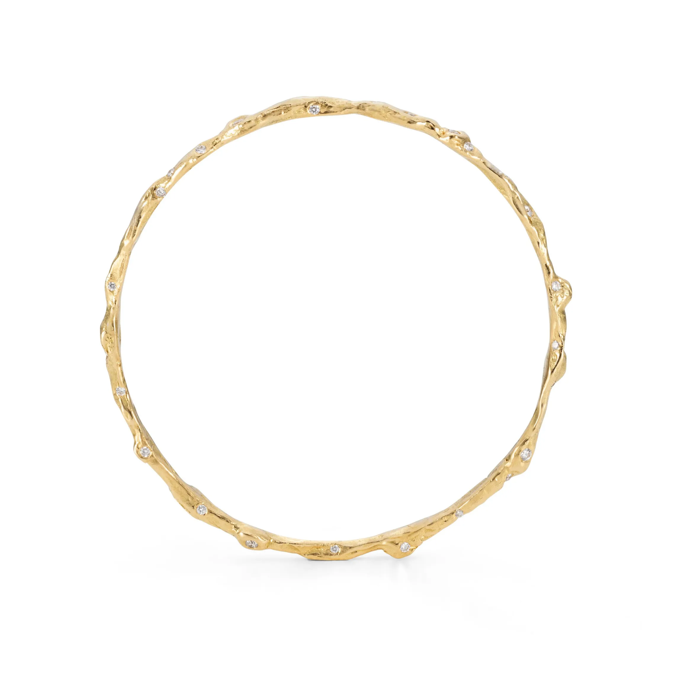 Crested Diamond Craggy Bangle