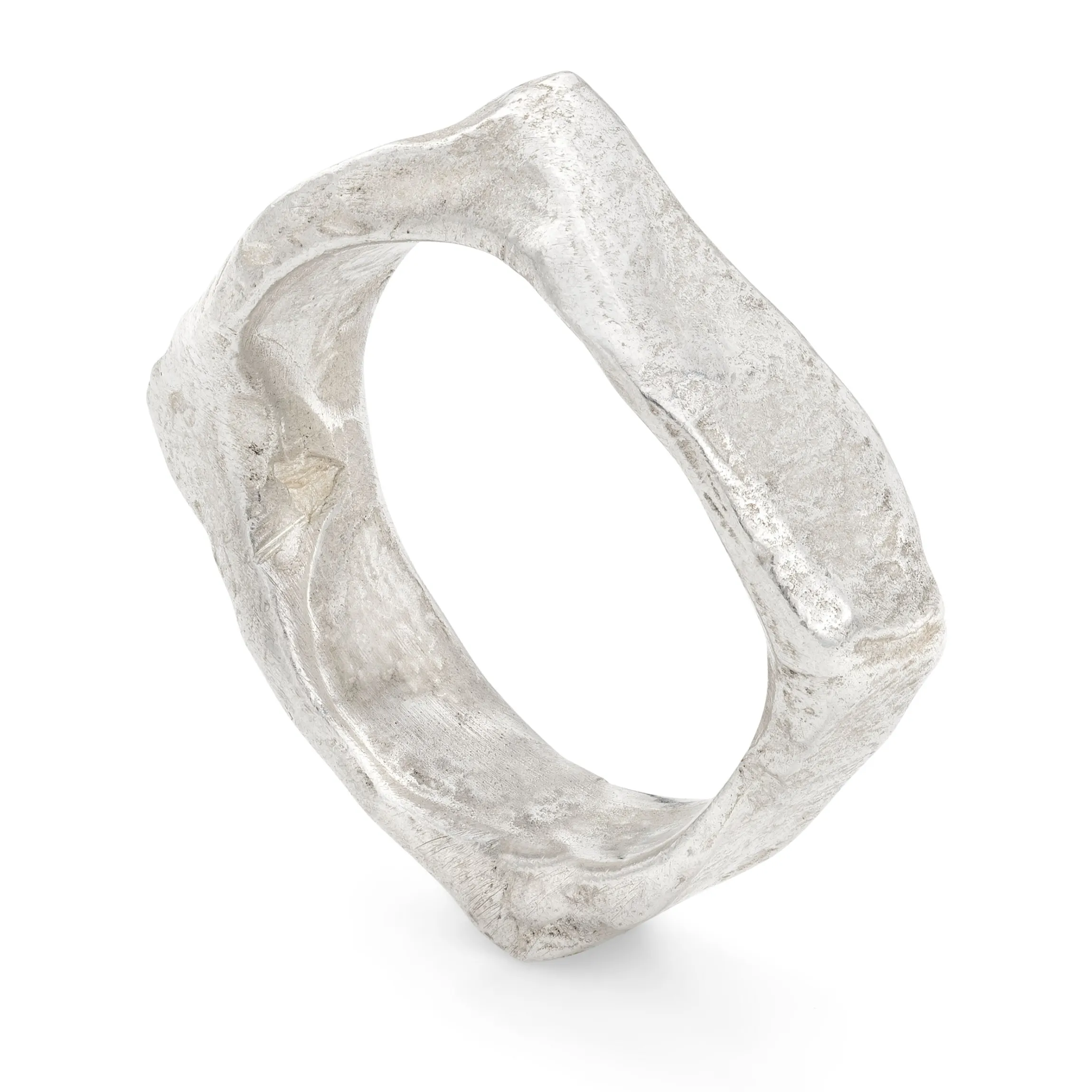 Granite Square Ring Silver