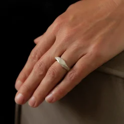 Granite Square Ring Silver