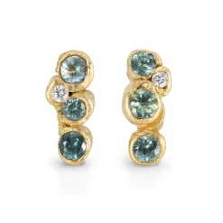 Green Ocean Sapphire Spiralis Studs