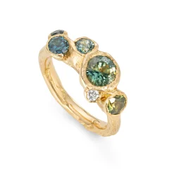 Green Sapphire Cornish Bay Ring