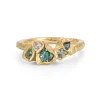 Little Teal Furbelow Ring
