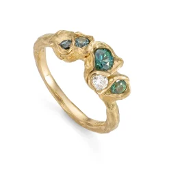 Little Teal Furbelow Ring