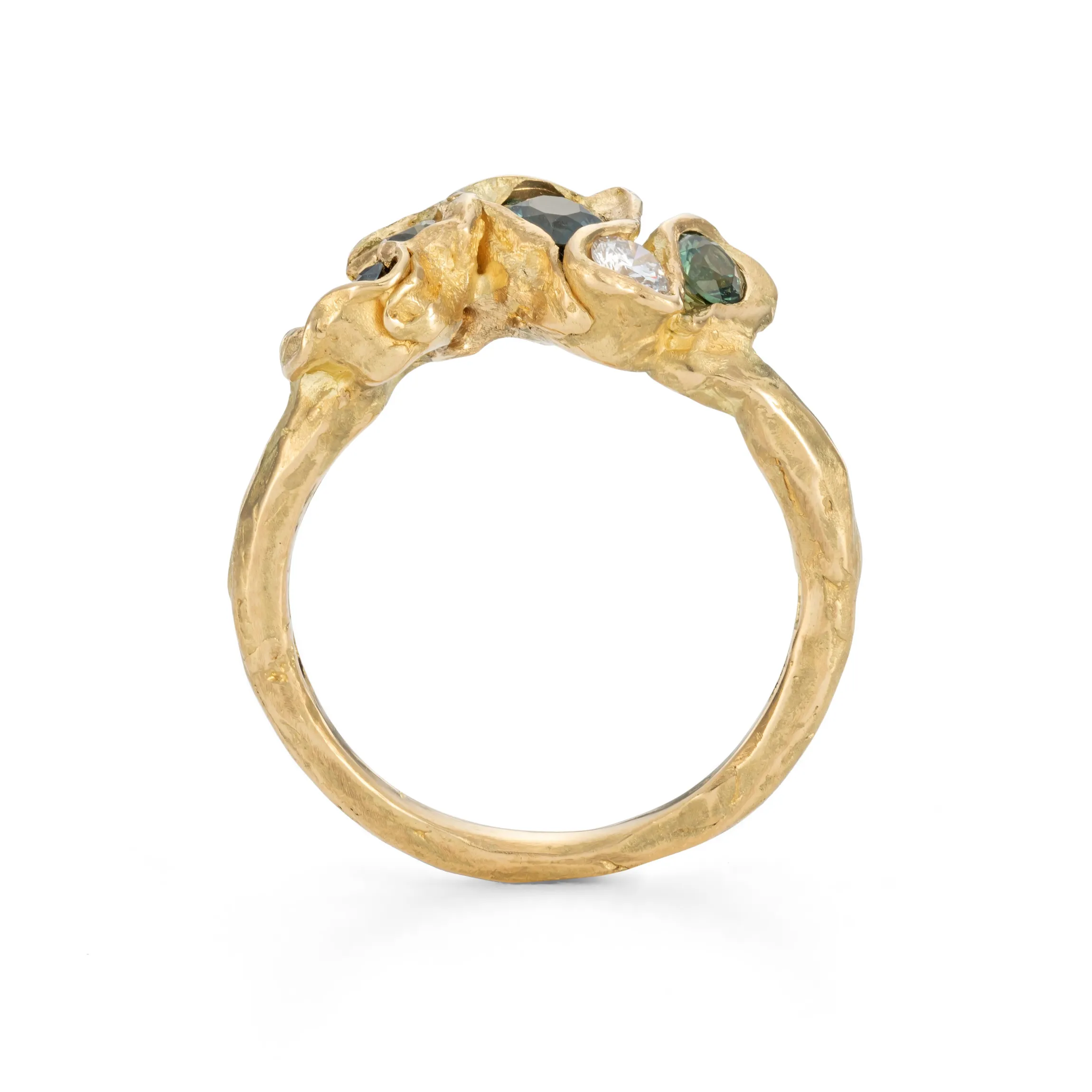Little Teal Furbelow Ring
