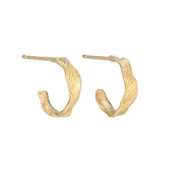 Mini Ripple Hoops 18ct Gold