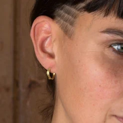 Mini Ripple Hoops 18ct Gold