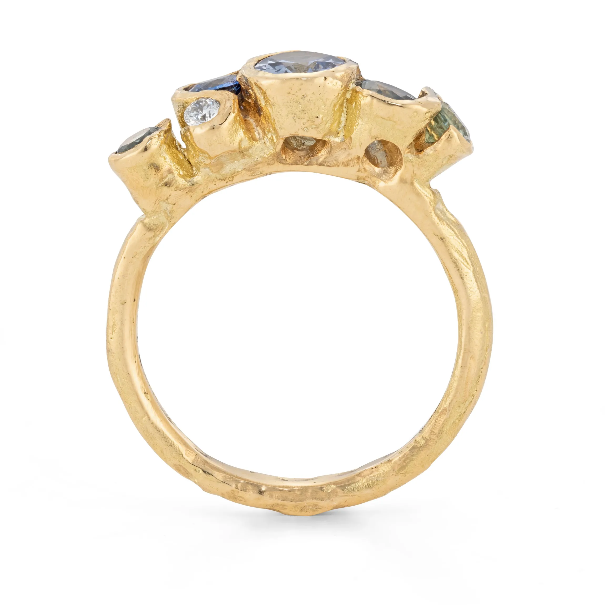 Ocean Blue Sapphire Nori Ring