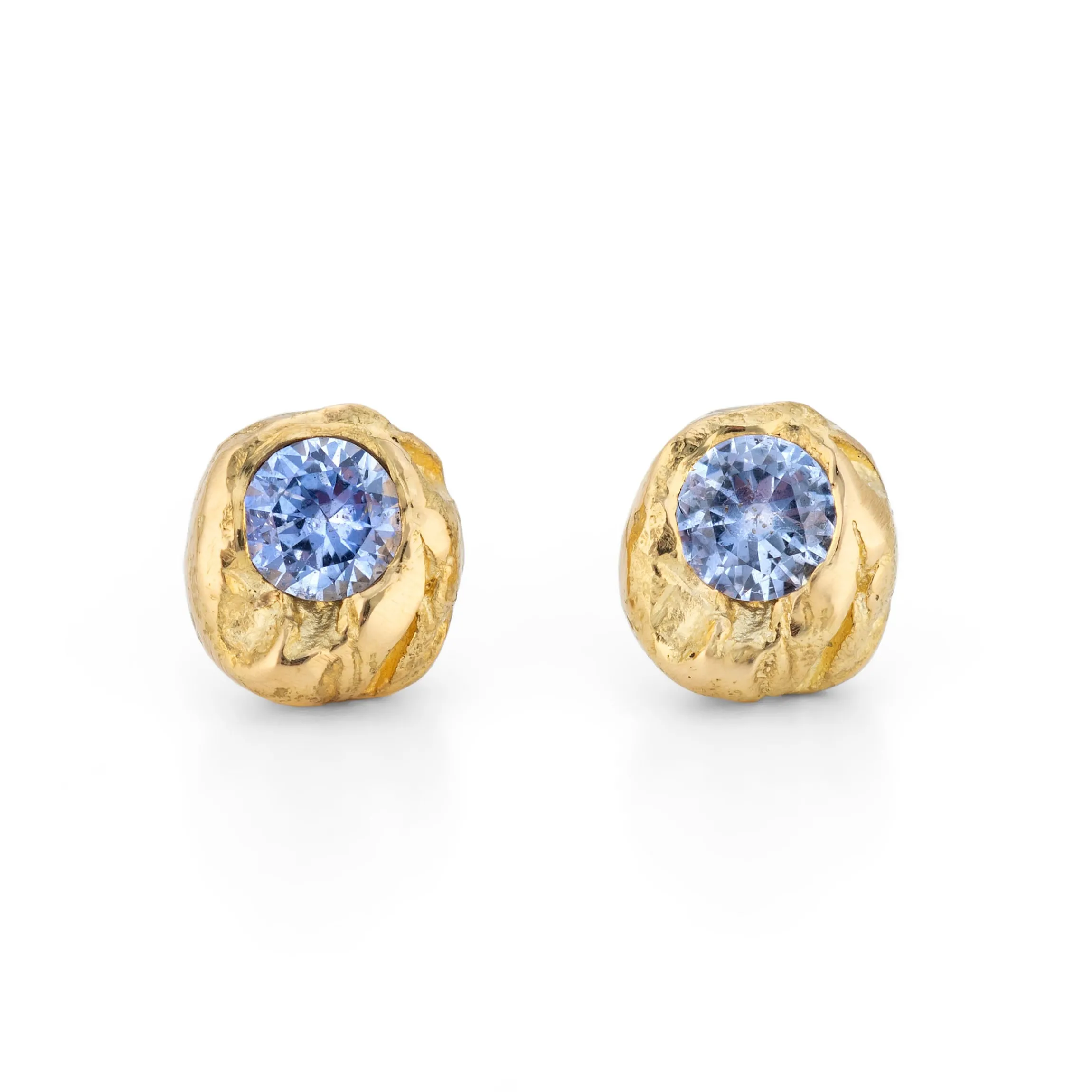 Ocean Sapphire Nugget Studs