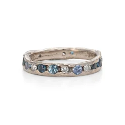 Ocean Stone Channel Ring 18ct White Gold