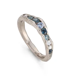 Ocean Stone Half Channel Ring