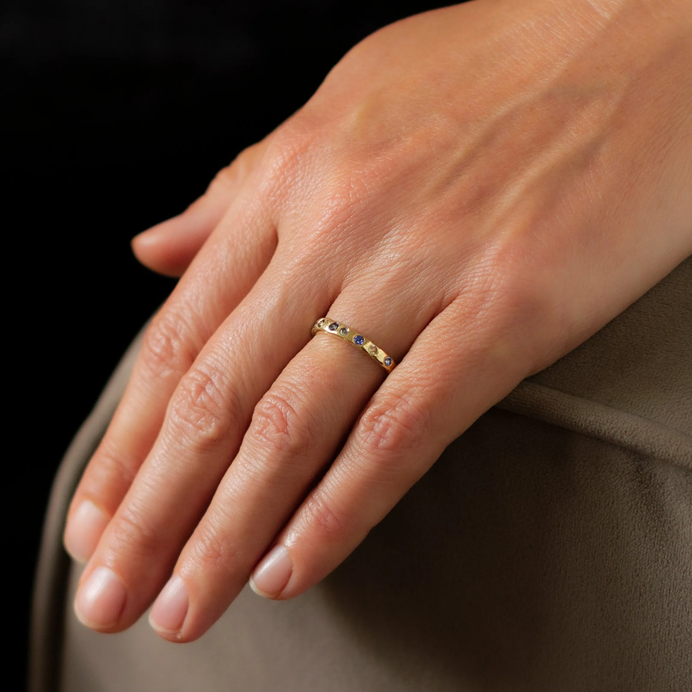 Ocean Studded Rock Ring