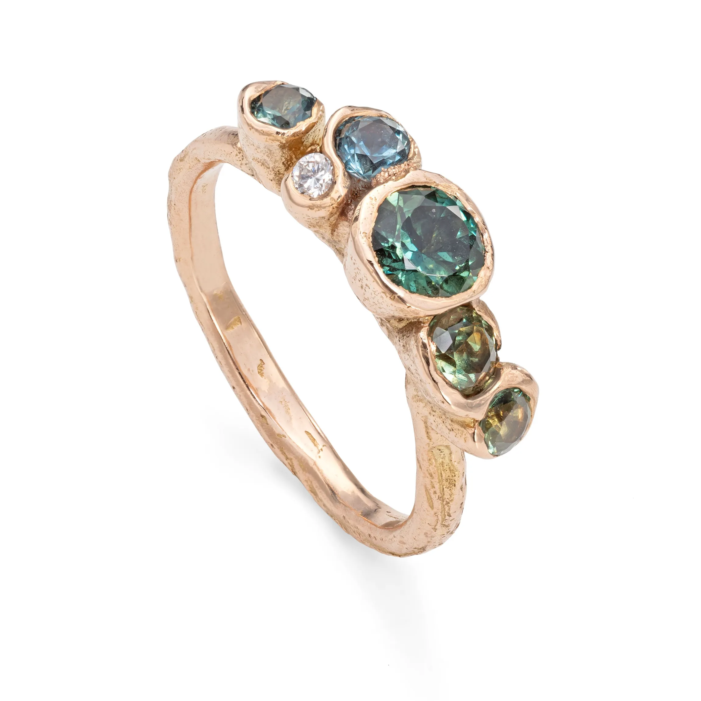 Peacock Sapphire Nori Ring
