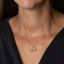 Pebble Circles Pendant 9ct Gold