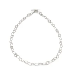 Pebble Drawing Necklace Silver