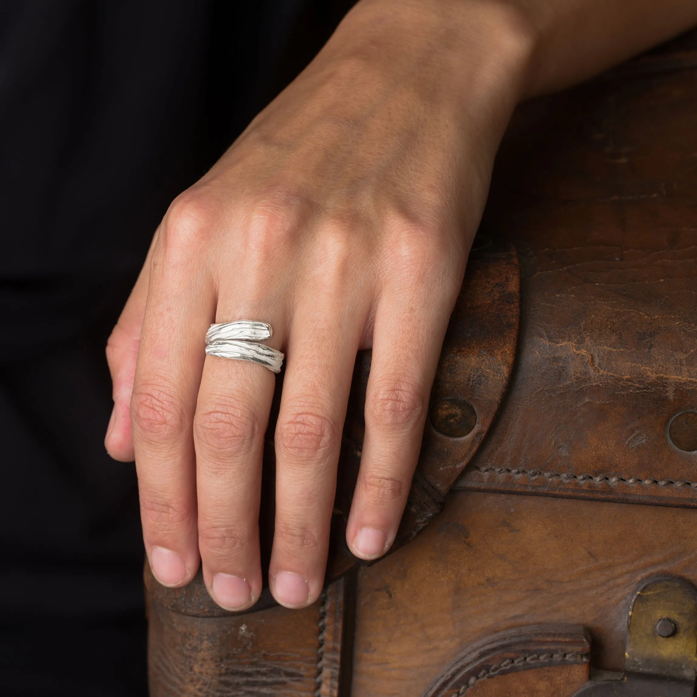 Ripple Wrap Ring Silver