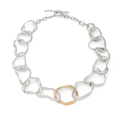 Rock Drawing Necklace Silver & Gold