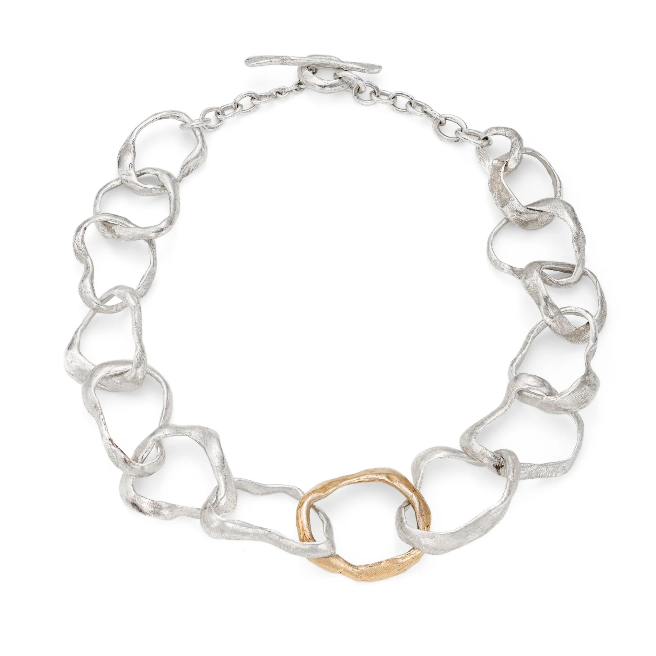 Rock Drawing Necklace Silver & Gold