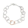 Rock Drawing Necklace Silver & Rose Gold