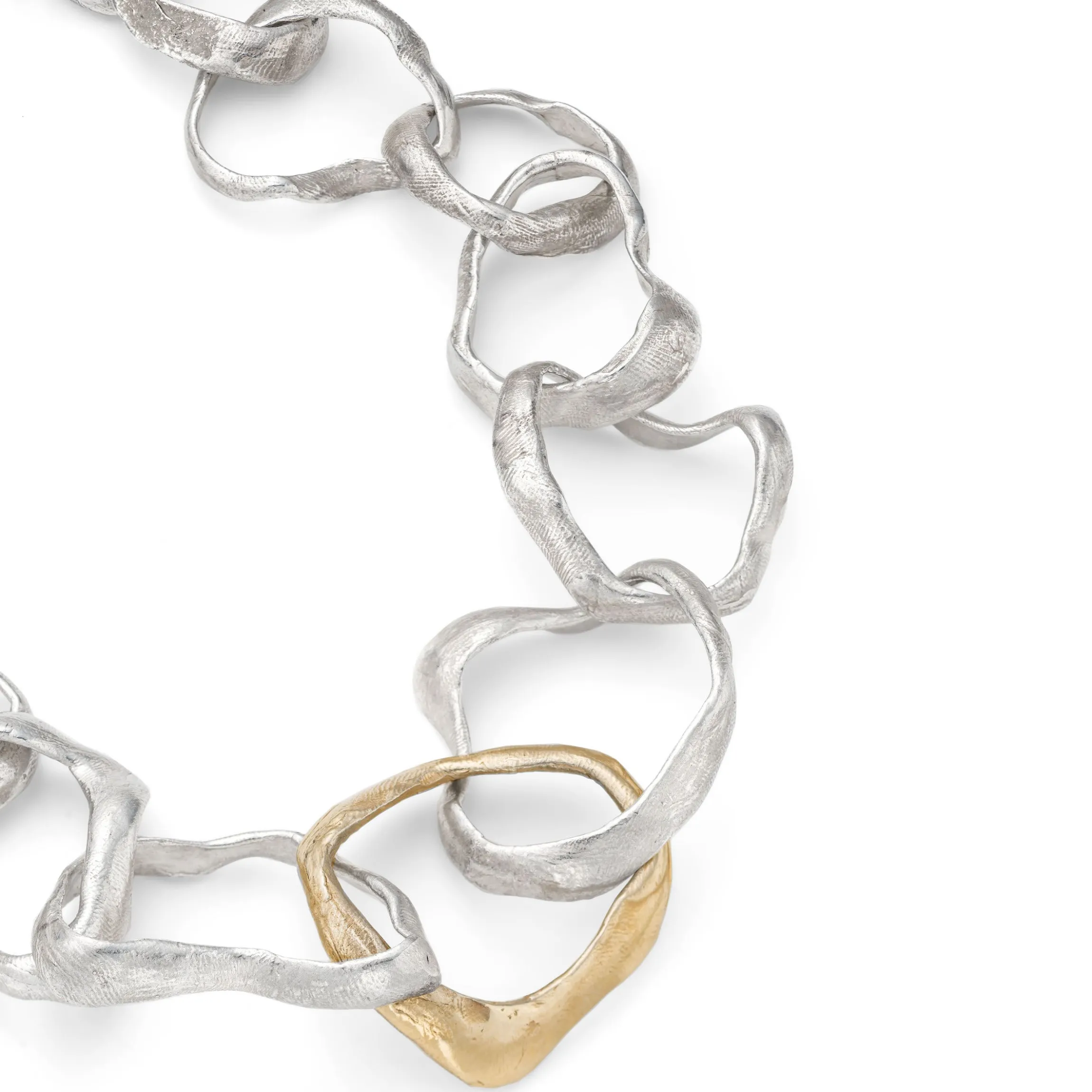 Rock Drawing Necklace Silver & Gold