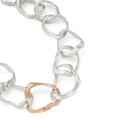 Rock Drawing Necklace Silver & Rose Gold