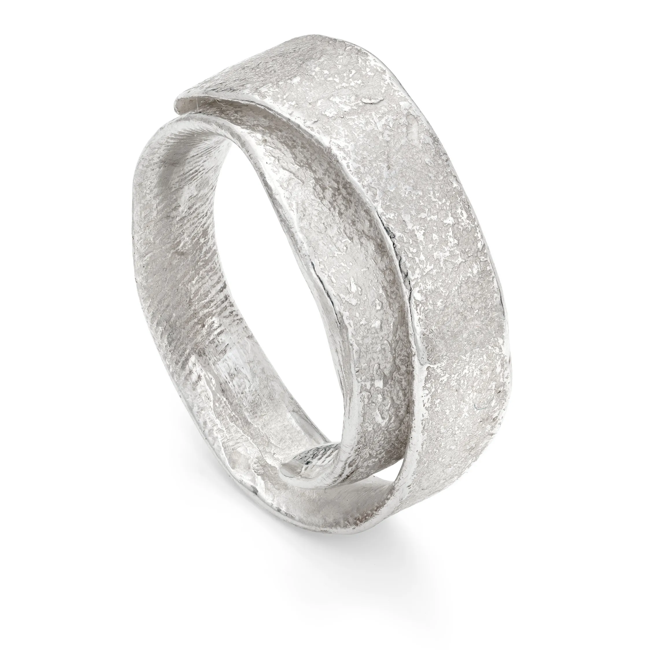 Rock Wrap Ring Silver