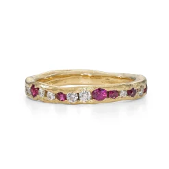 Ruby Channel Ring with Ice Accents
