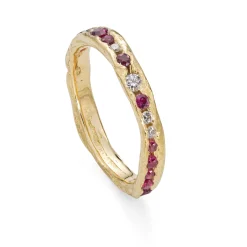 Ruby Channel Ring with Ice Accents