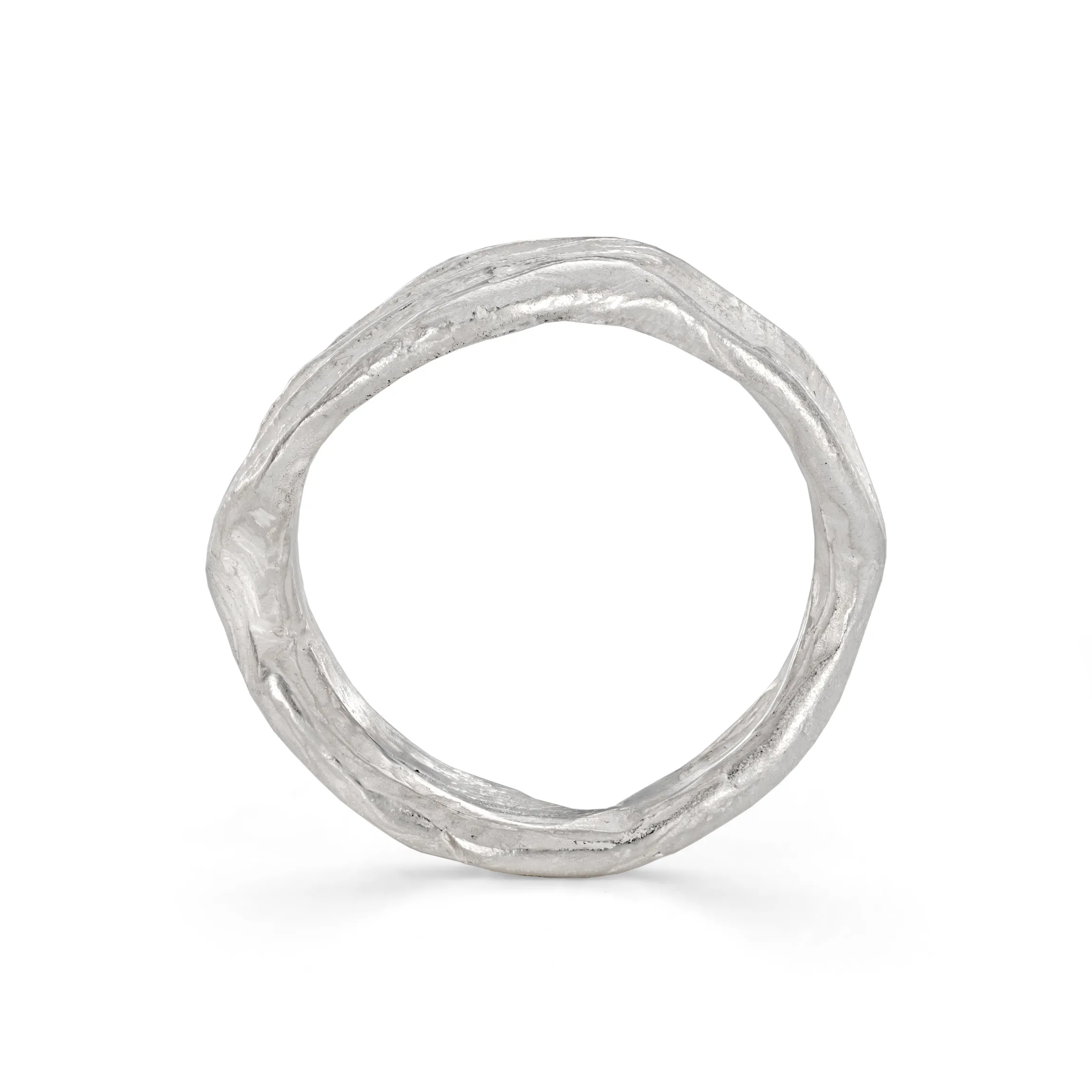 Rugged Ripple Ring Silver