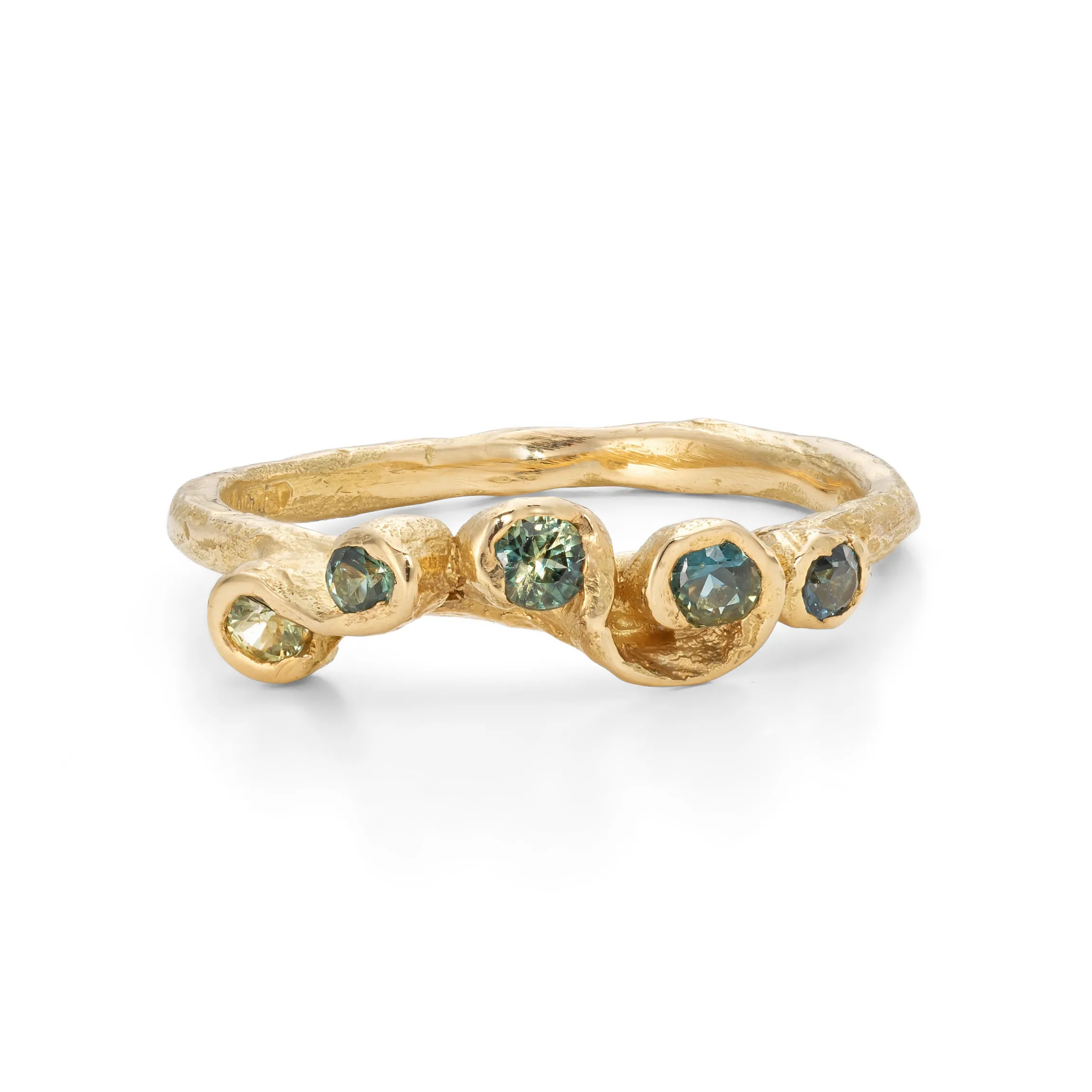 Sea Green Sapphire Palmata Ring