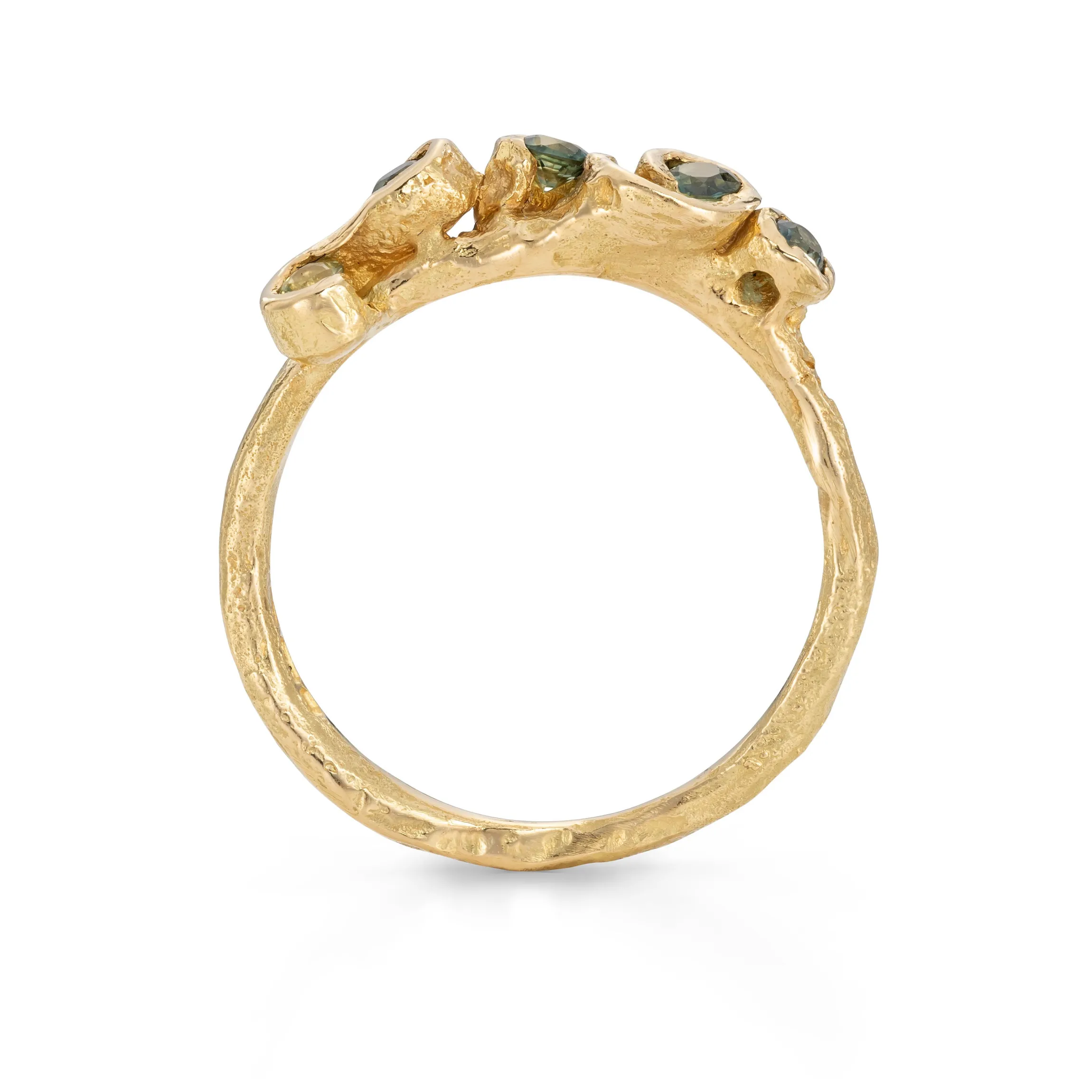 Sea Green Sapphire Palmata Ring