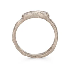 Signet Men-Amber Ring 18ct White Gold