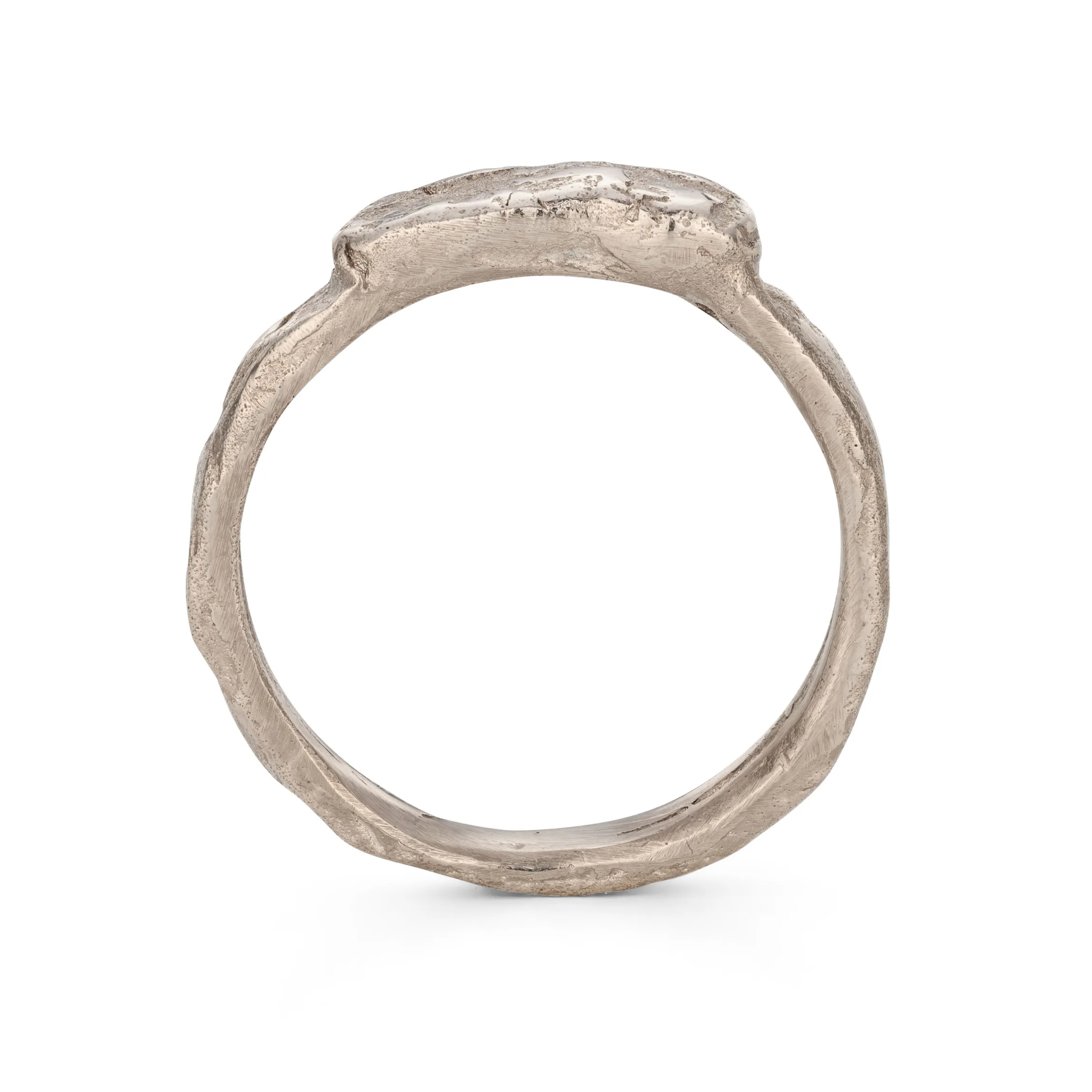 Signet Men-Amber Ring 18ct White Gold