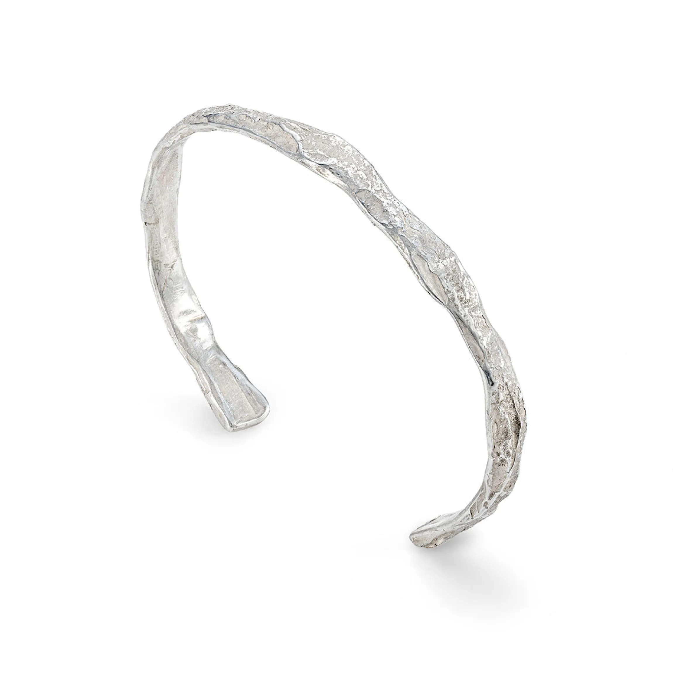 Stone Cuff Silver