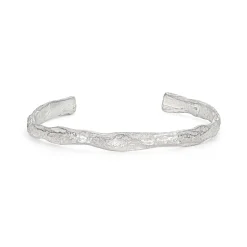 Stone Cuff Silver
