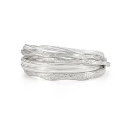 Stone Cuff Silver