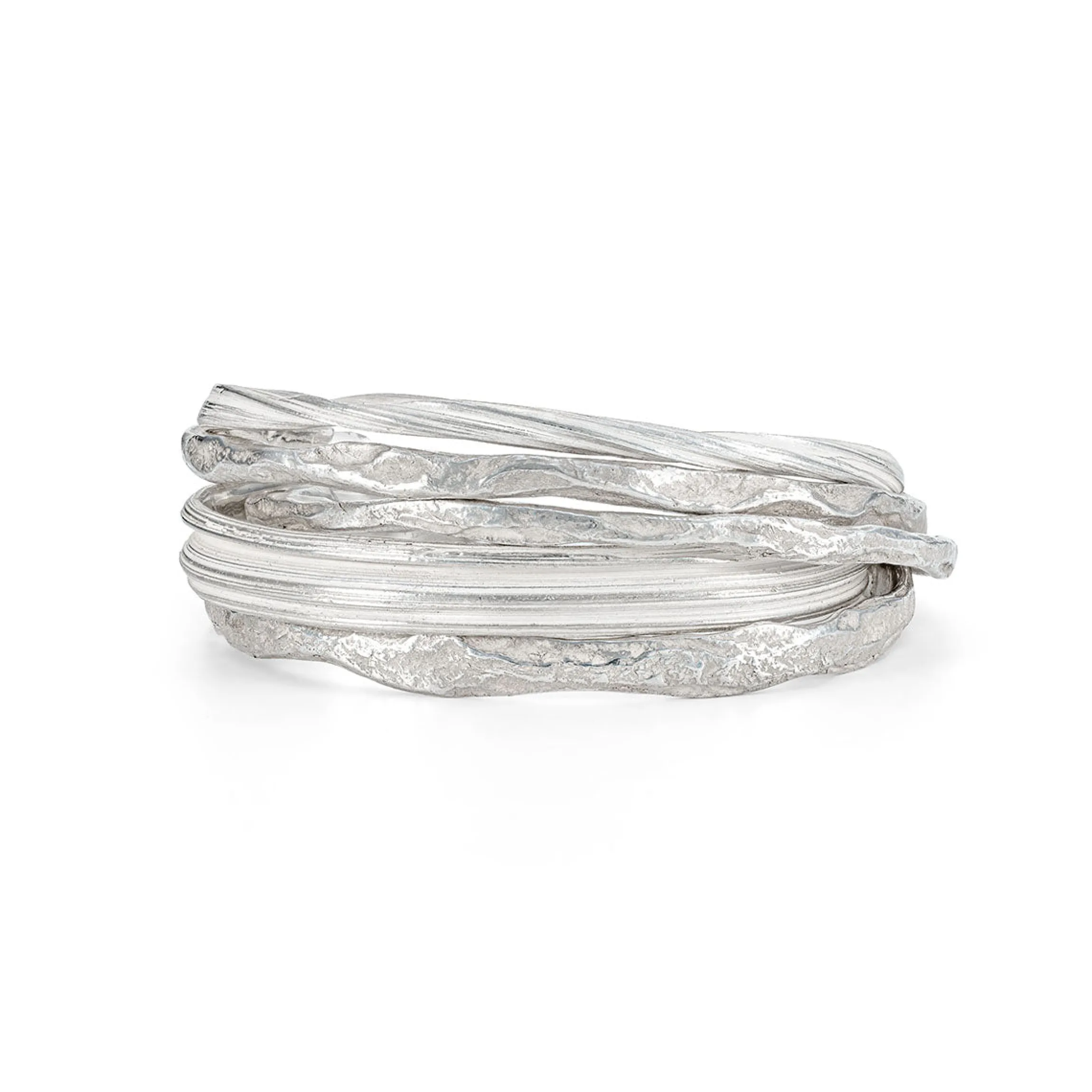 Stone Cuff Silver