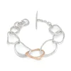 Stone Drawing Bracelet Silver with 9ct Rose Gold Link