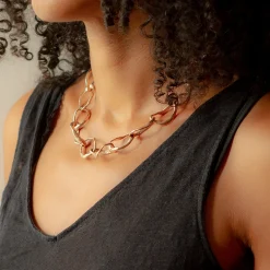 Stone Drawing Necklace 9ct Rose Gold