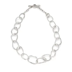 Stone Drawing Necklace Silver