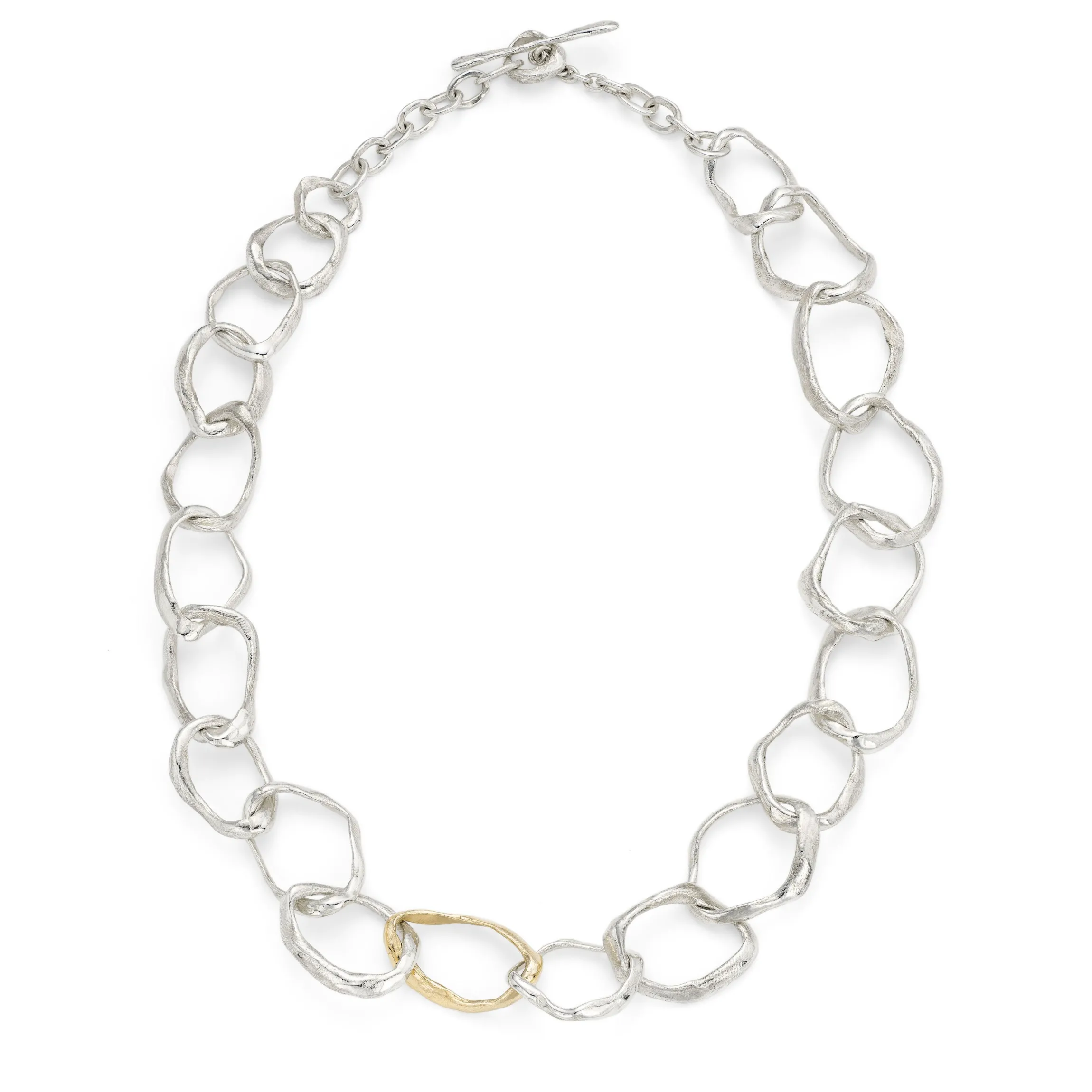 Stone Drawing Necklace with 9ct Gold Link