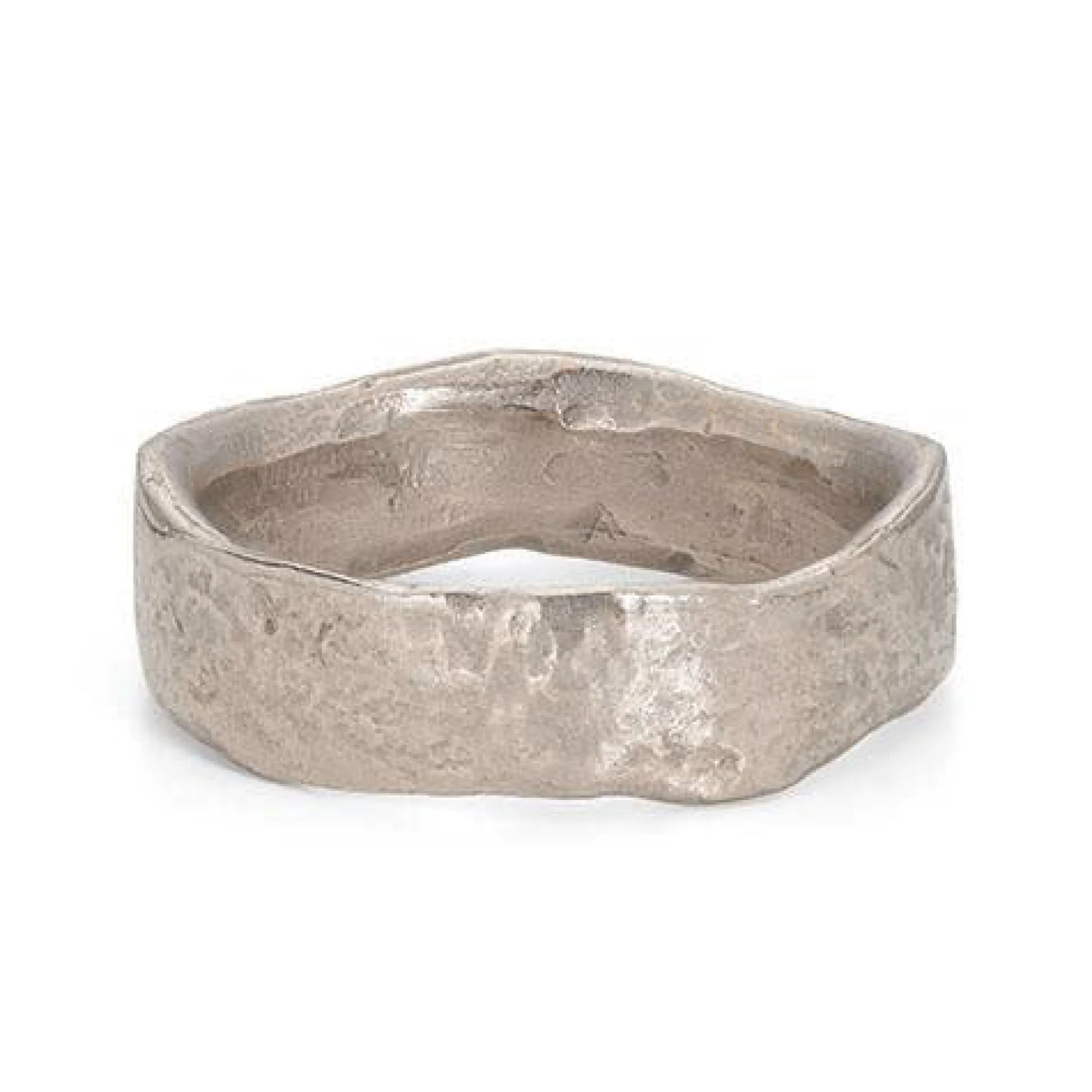 Stone Wide Ring 18ct White Gold
